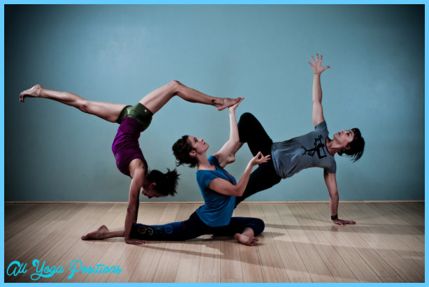 three people yoga moves