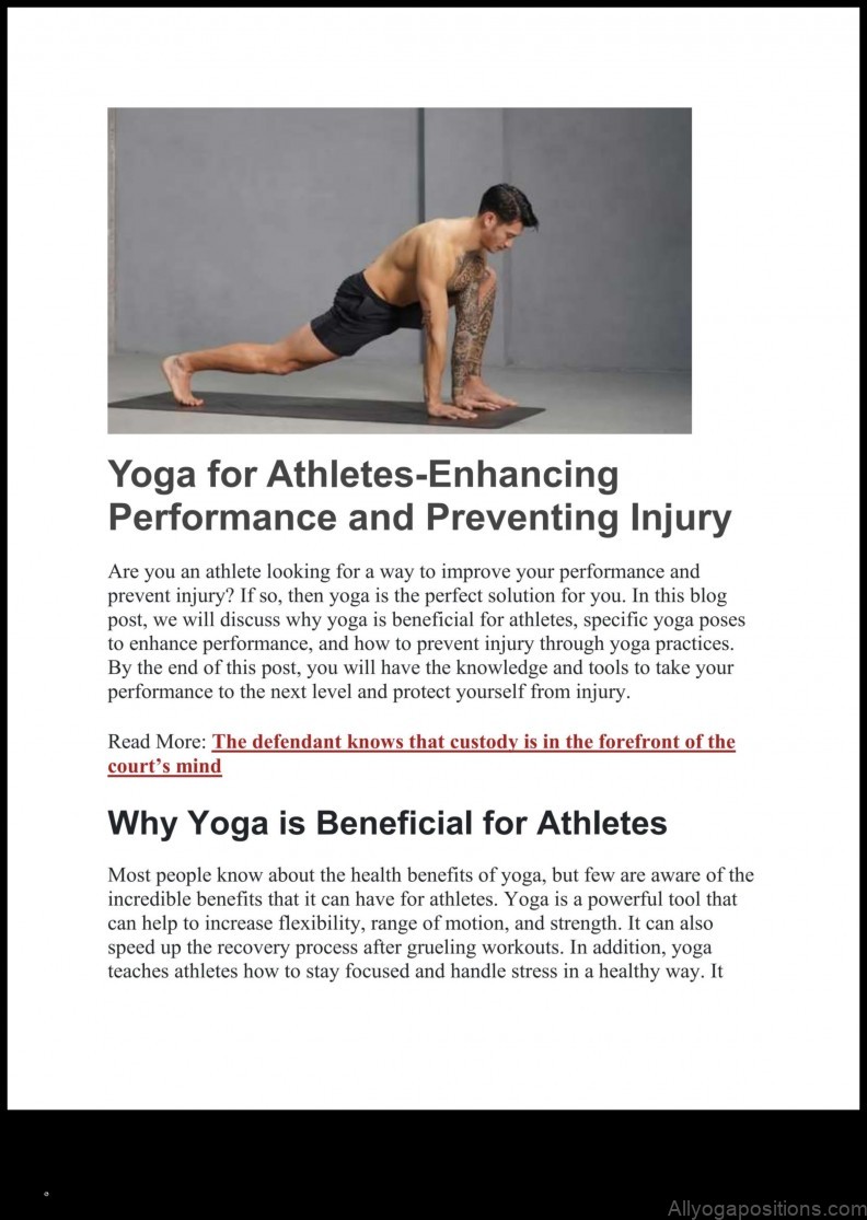 Yoga for Athletes: Enhancing Performance and Preventing Injuries